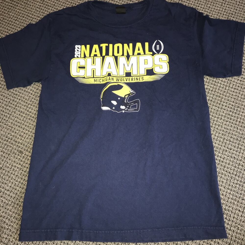 Michigan Wolverines Navy Adult Medium 2023 Football Champs‎ Tee